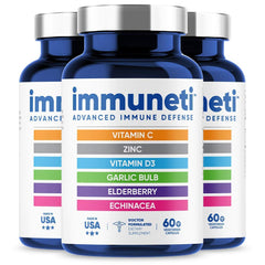 Immuneti Advanced Immune Support bottle front for daily immune support.