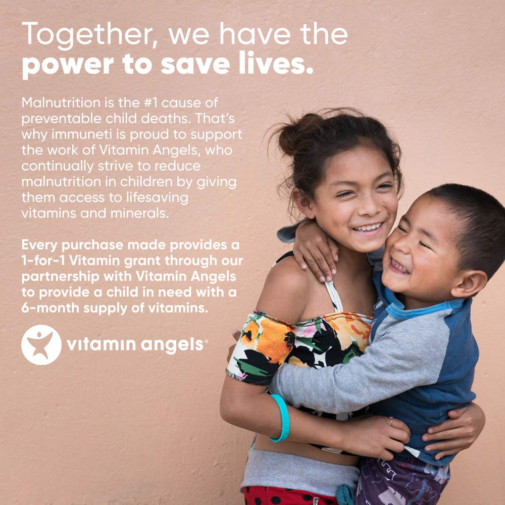 Immuneti USA-made label emphasizing quality and trusted ingredients.