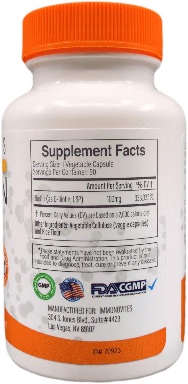 IMMUNOVITES biotin capsules close-up for easy daily intake