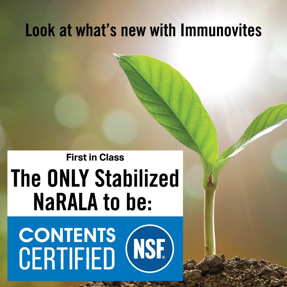 IMMUNOVITES stabilized R-ALA close-up emphasizes high absorption potential.