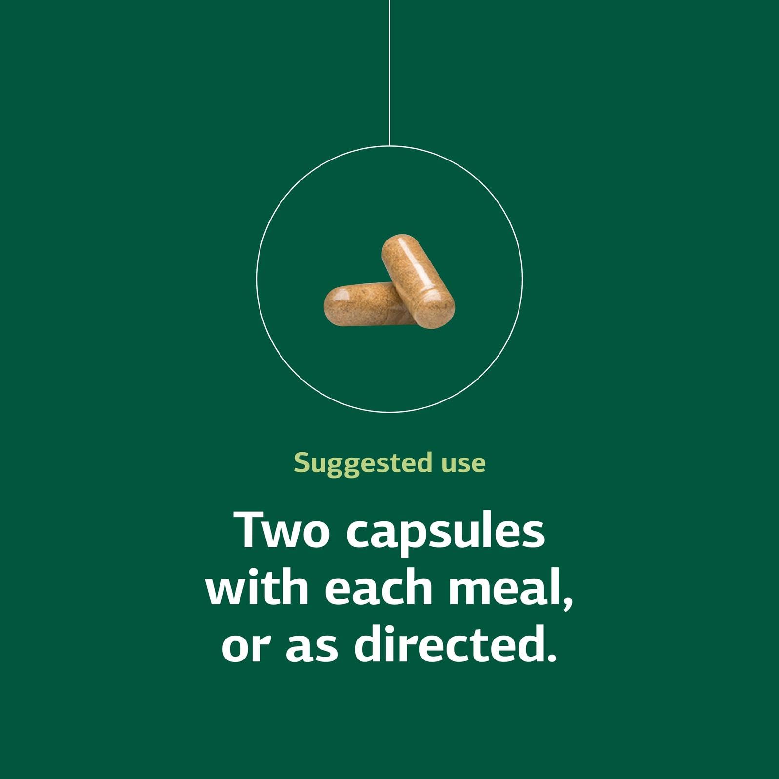 Two-capsule daily dosage image for Immuplex intake per meal.