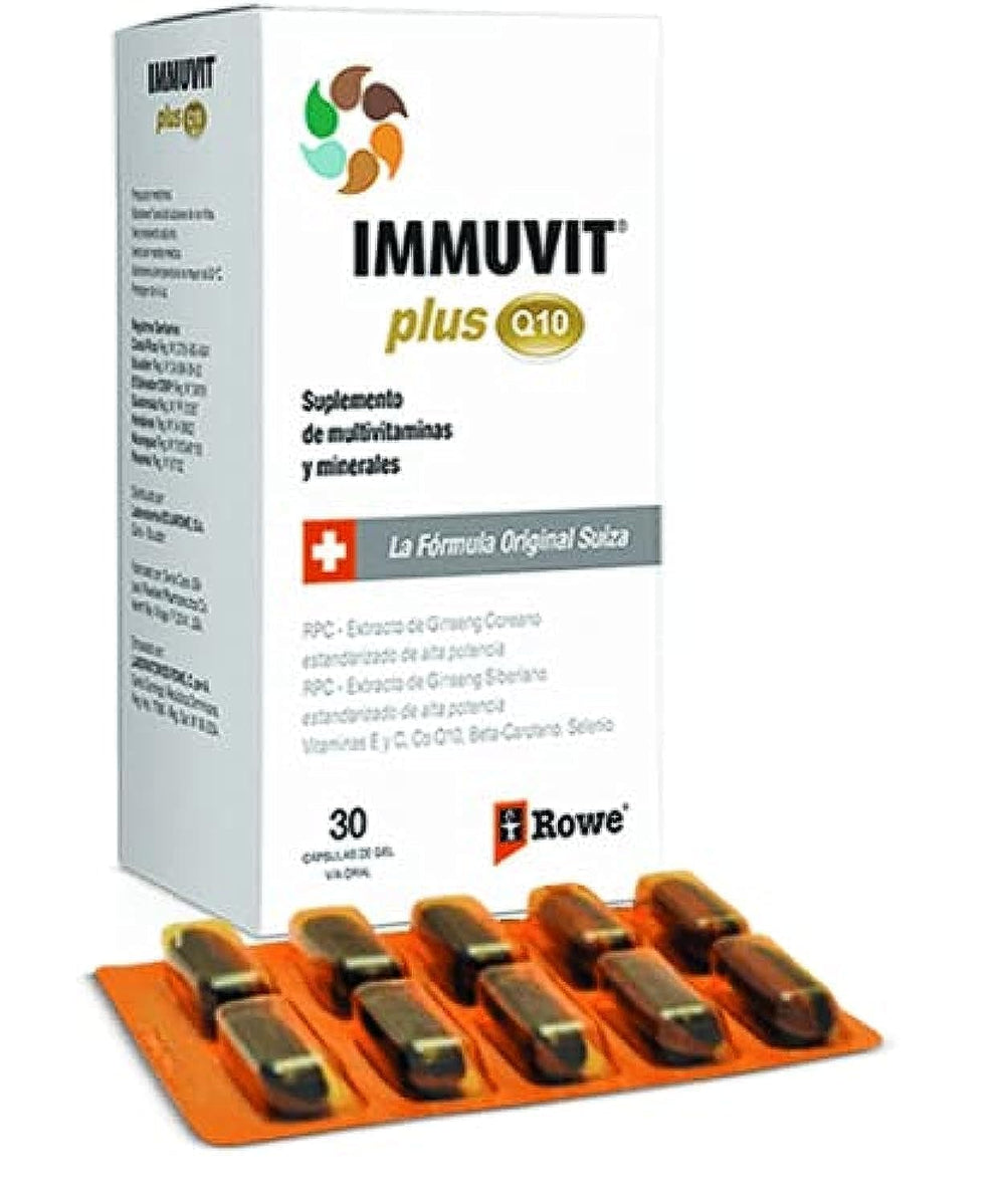 IMMUVIT-PLUS-Q10 bottle front view for daily energy support.