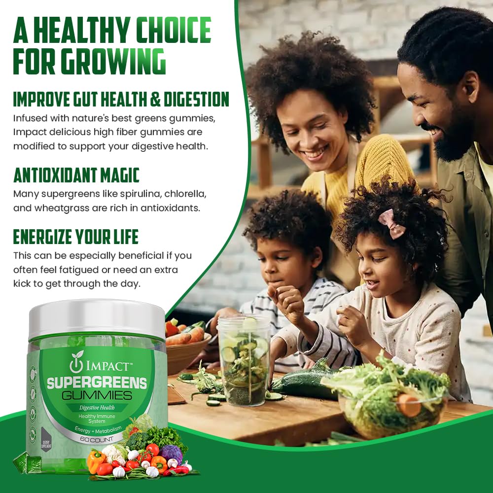 Impact Fiber Gummies with green superfoods highlights digestive support
