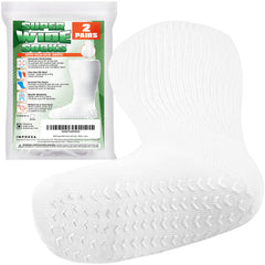 IMPRESA extra wide white calf high socks front view for roomy fit and comfort