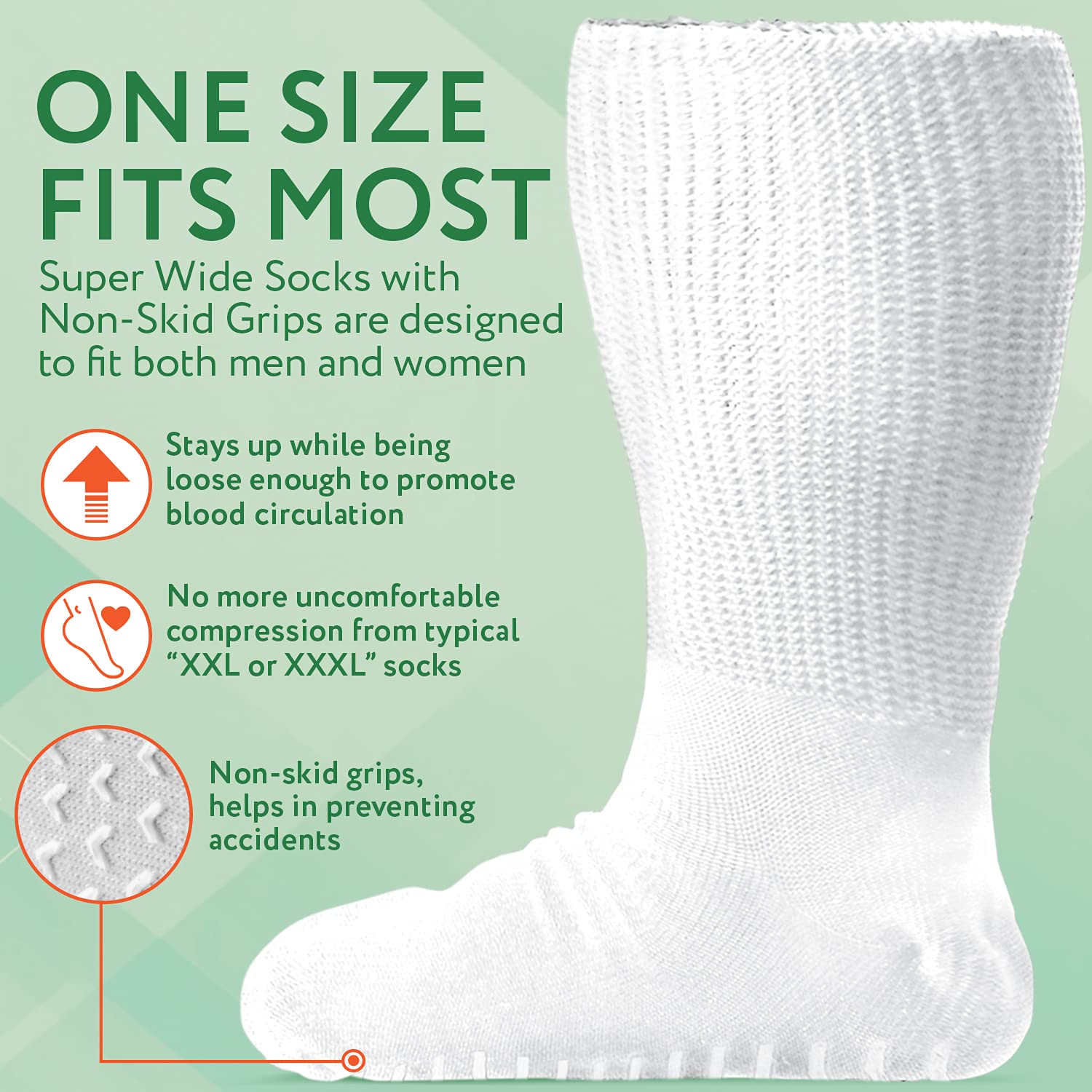 IMPRESA white cast sock side view showing warmth and stability