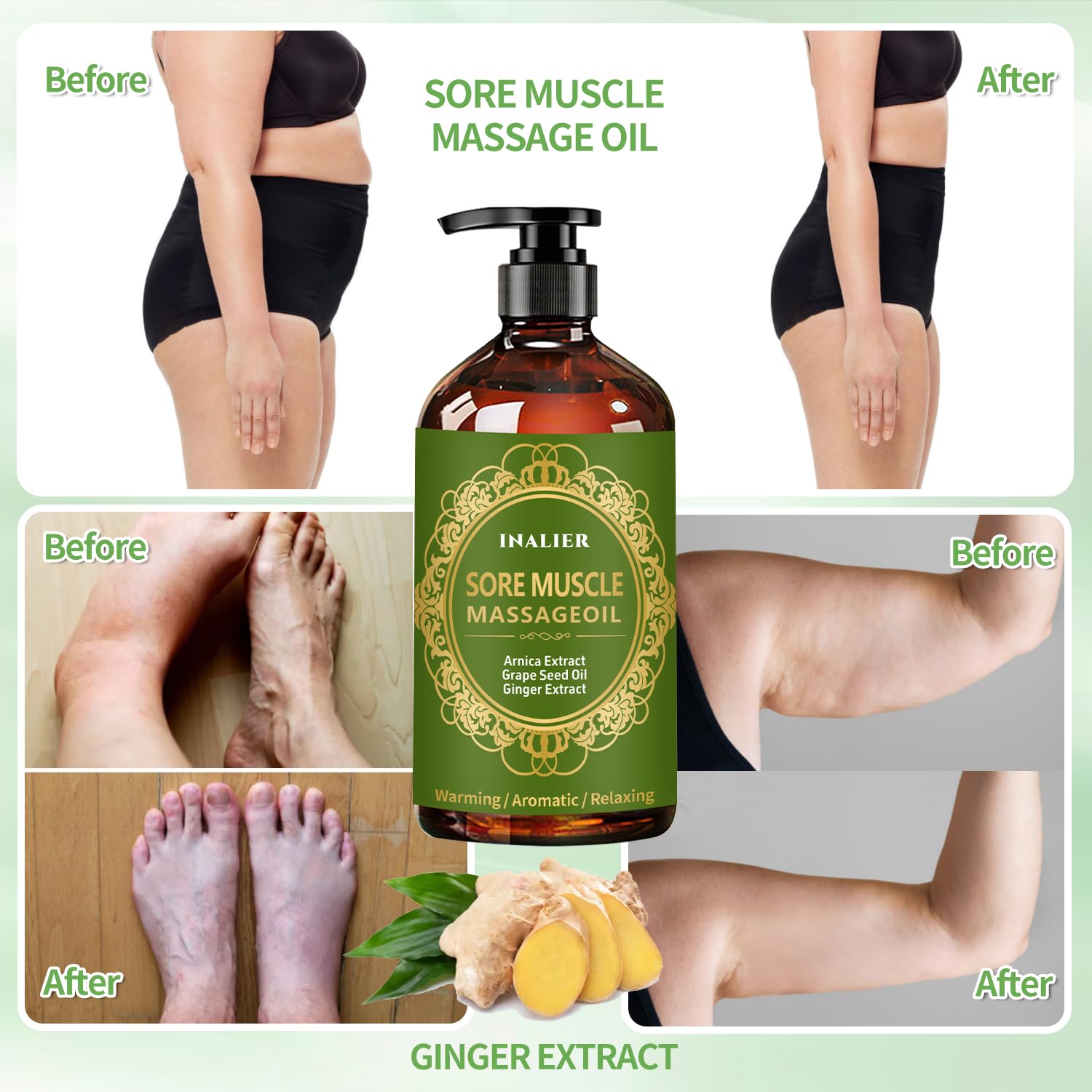 INALIER cellulite-toning oil supports skin moisture and tone