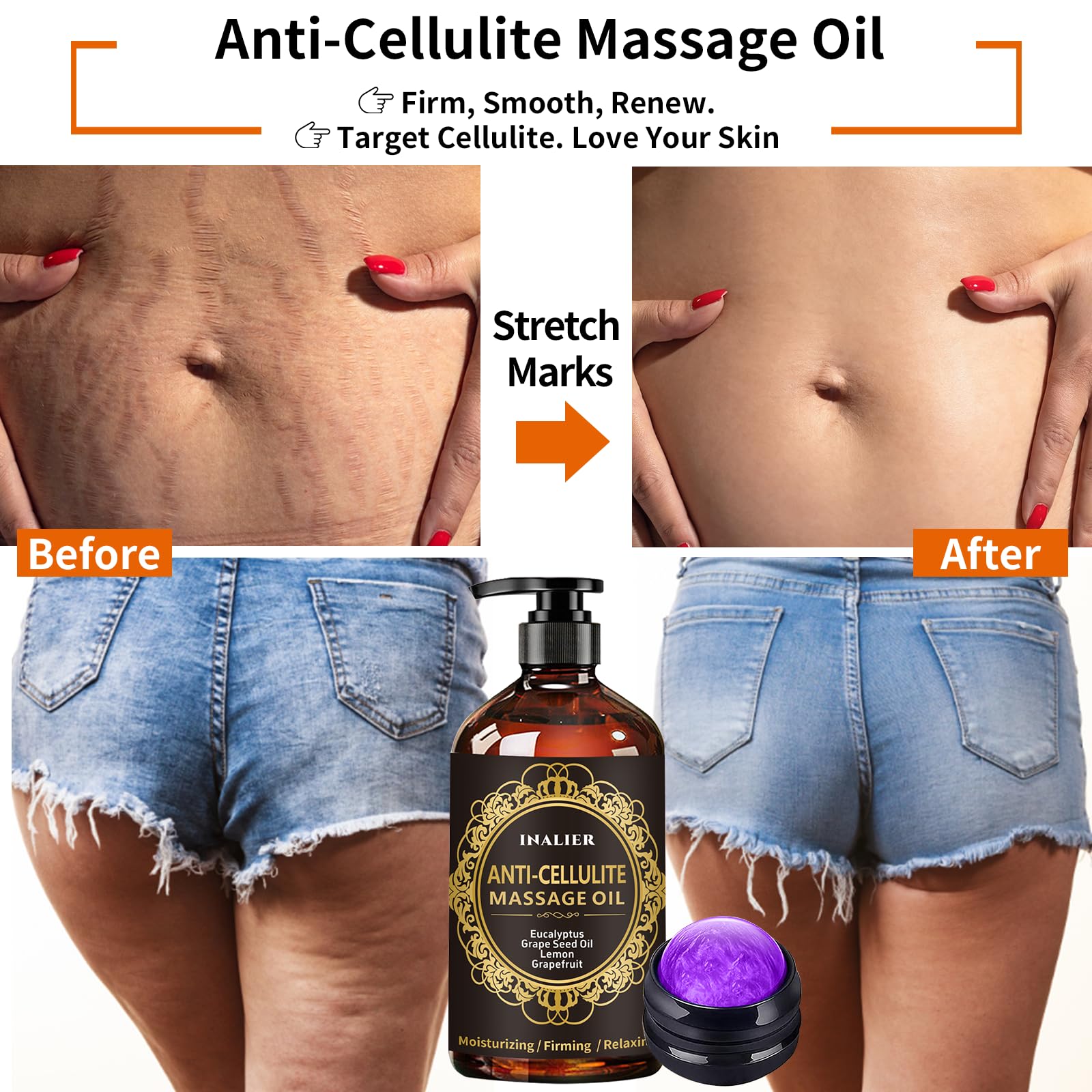 INALIER eucalyptus and grapeseed oil bottle for refreshing hydration