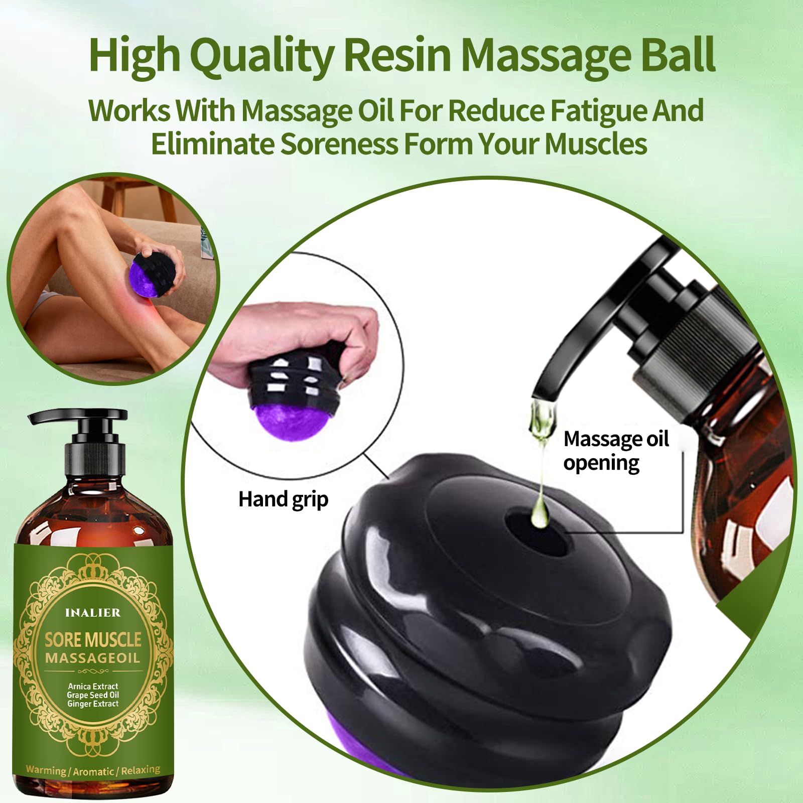 INALIER ginger oil bottle offering a warming touch to ease tension