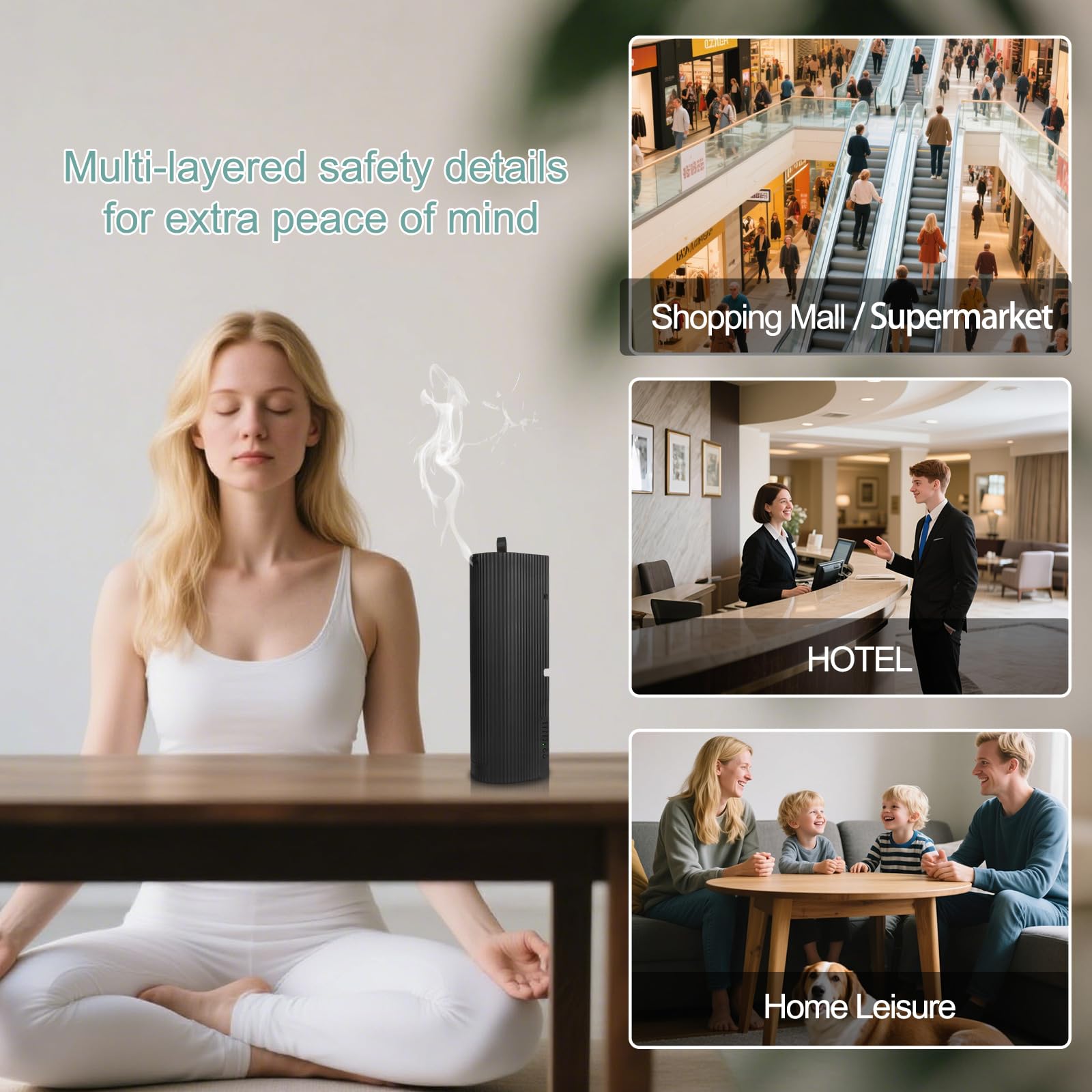 Indelala diffuser mounted on wall or placed on a table for flexibility.