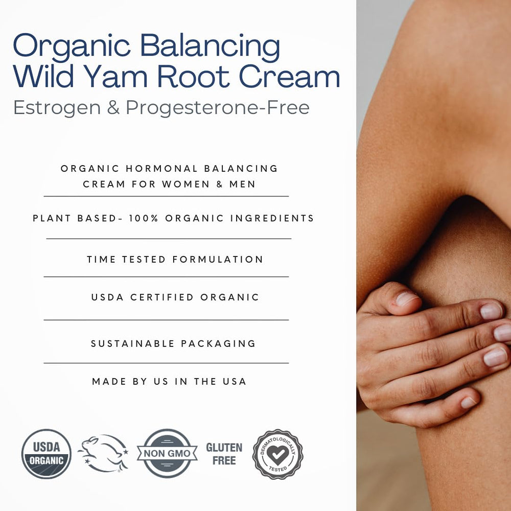 Indian Meadow Herbals PMS relief cream applied to inner thigh area for comfort.