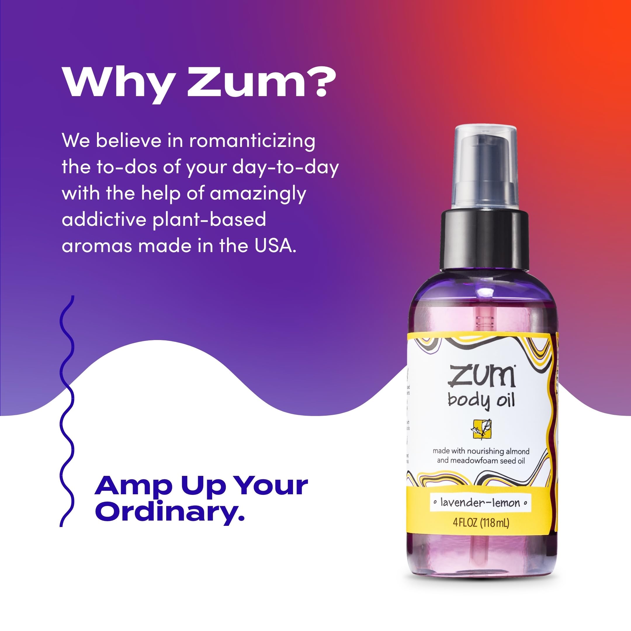 Indigo Wild Zum Lavender-Lemon Body Oil scent highlights floral citrus notes.