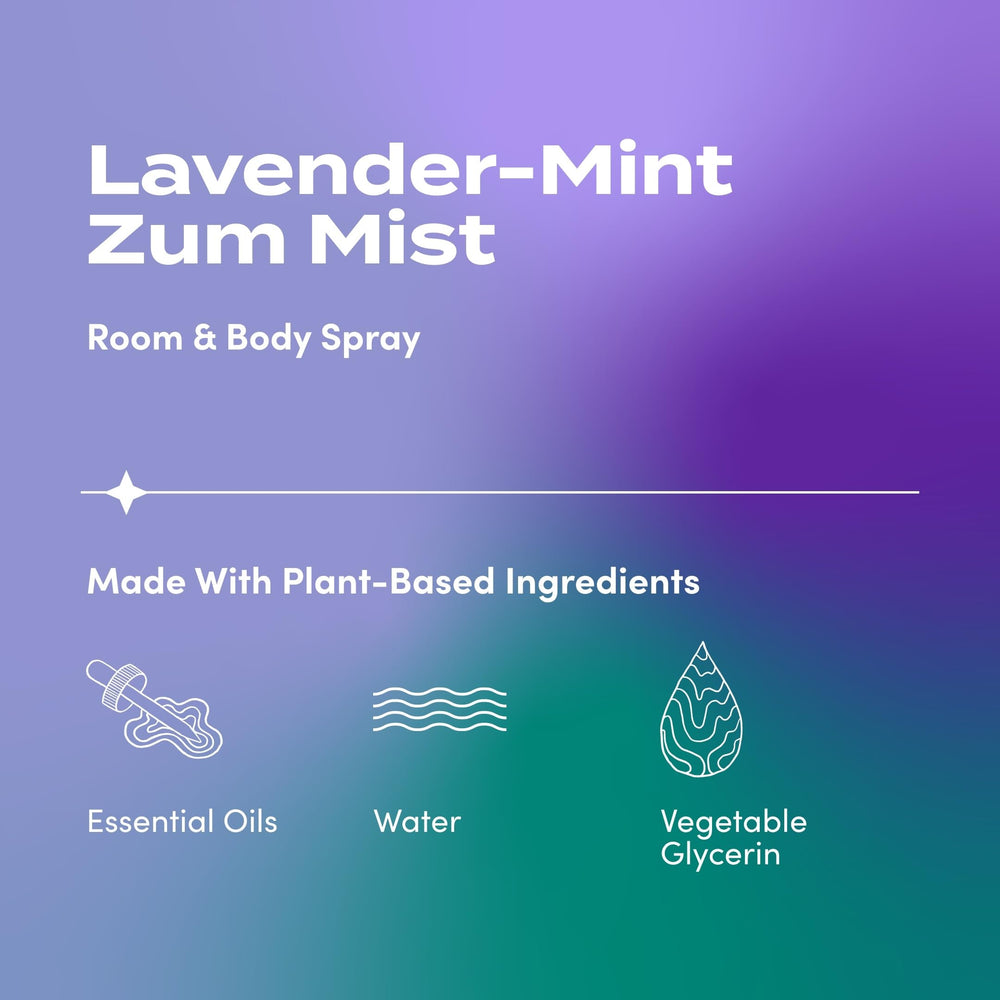 Indigo Wild Zum Mist essential oil spray lavender-mint offers balanced fragrance for daily use.