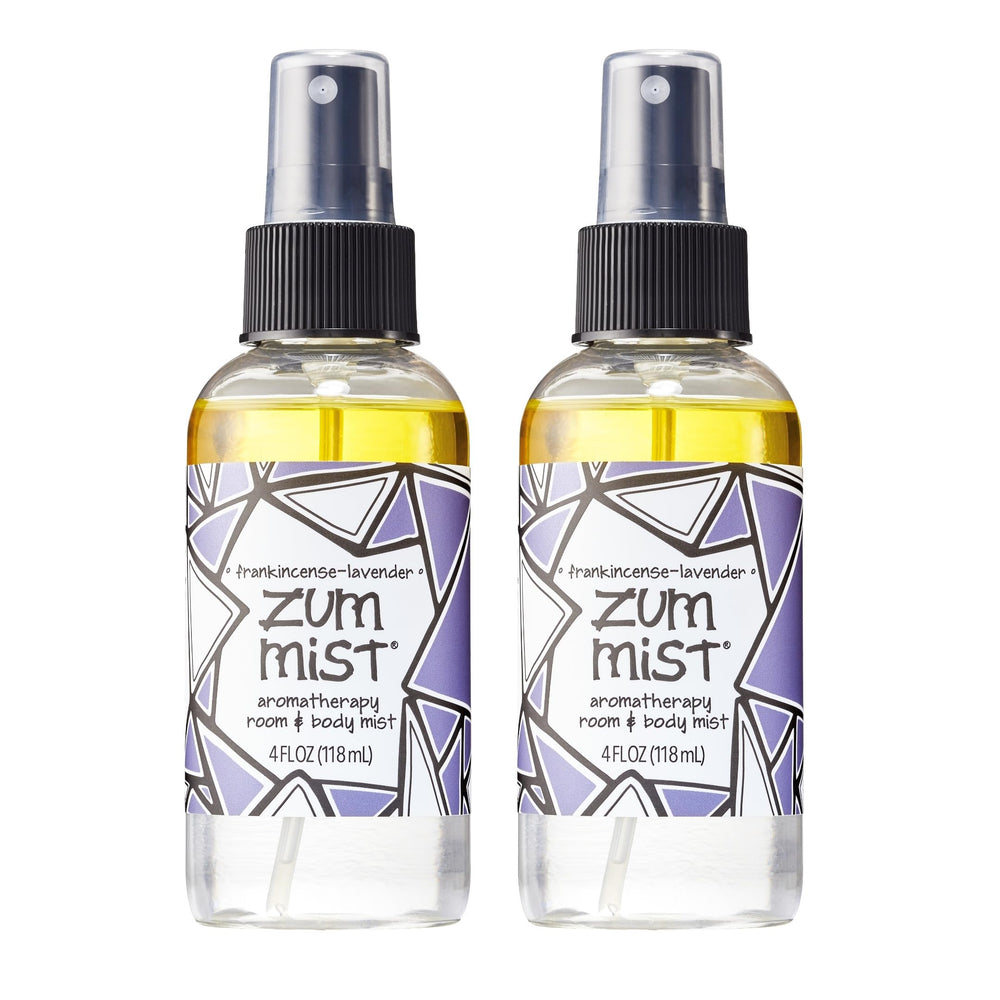 Indigo Wild Zum Mist bottle with frankincense-lavender aroma for calming spaces.