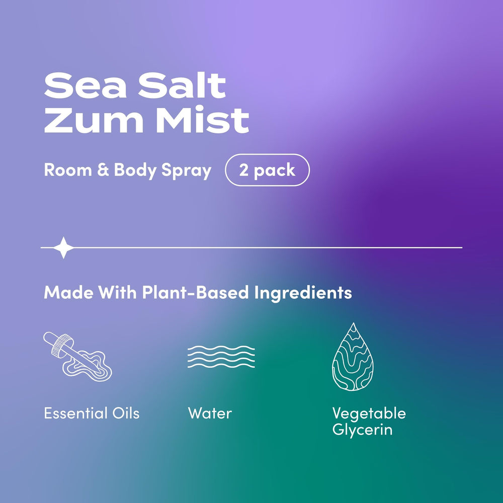 Zum Mist Sea Salt room spray in action, refreshing a living space with a light mist.