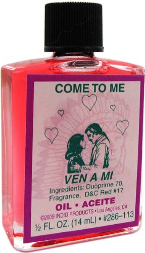 Indio Come to Me Oil bottle offers calming aroma for daily rituals.