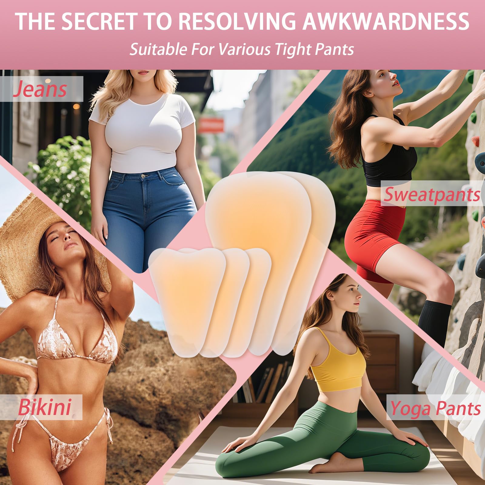 Inefticism camel concealer toe cover large teardrop pad fits leggings for smooth panty lines.