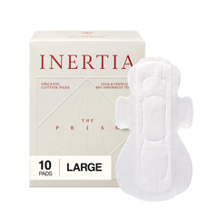 Inertia Prism White pad, top view, ultra-thin discreet daily protection