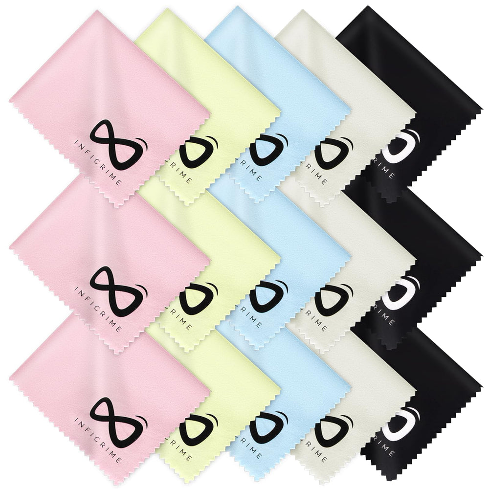 INFICRIME microfiber glasses cloth 7x6 inch pack for scratch-free cleaning