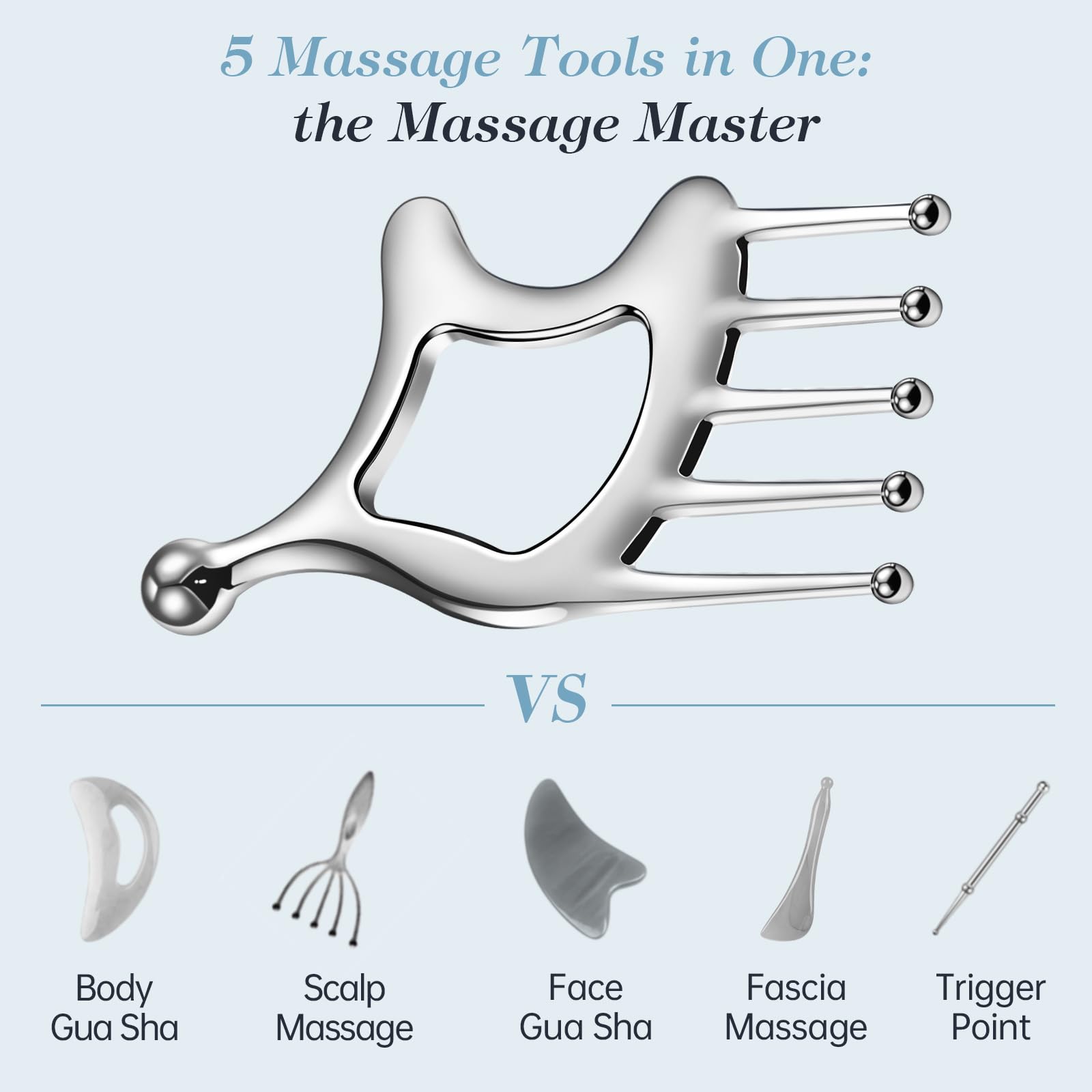 InfiniteRelax round-head comb for precise scalp stimulation and relaxing head massage.