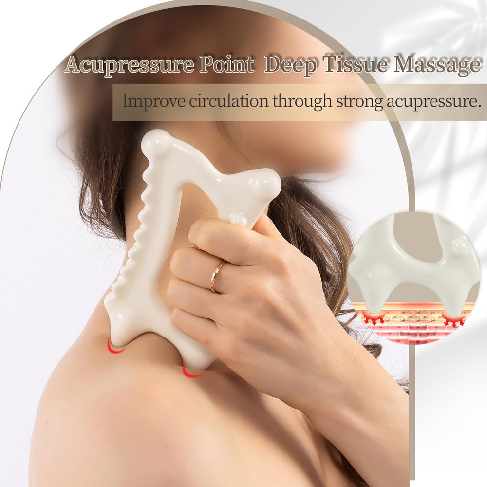 InfiniteRelax dual-row gua sha highlights acupressure points for deeper relief