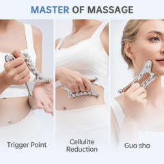 InfiniteRelax herramienta gua sha de metal drenaje linfático, favorece relajación y bienestar.