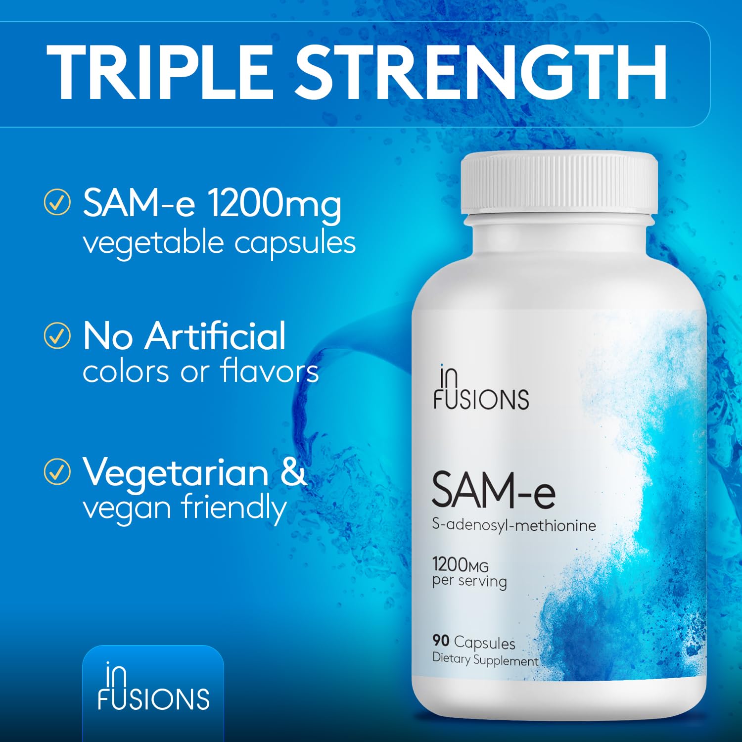 Infusions International SAM-e 1200mg packaging supports easy daily routine.
