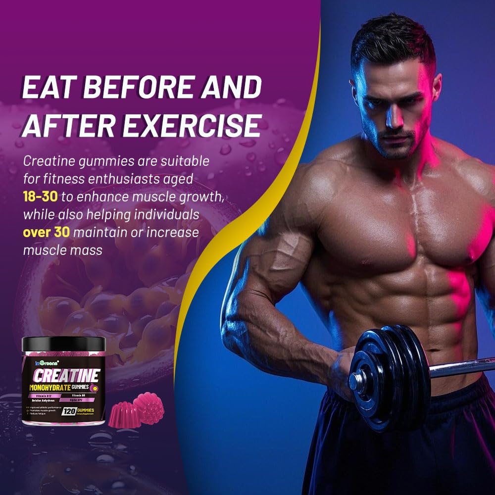 inGreens Creatine Monohydrate Gummies berry close up highlights flavor and chewability