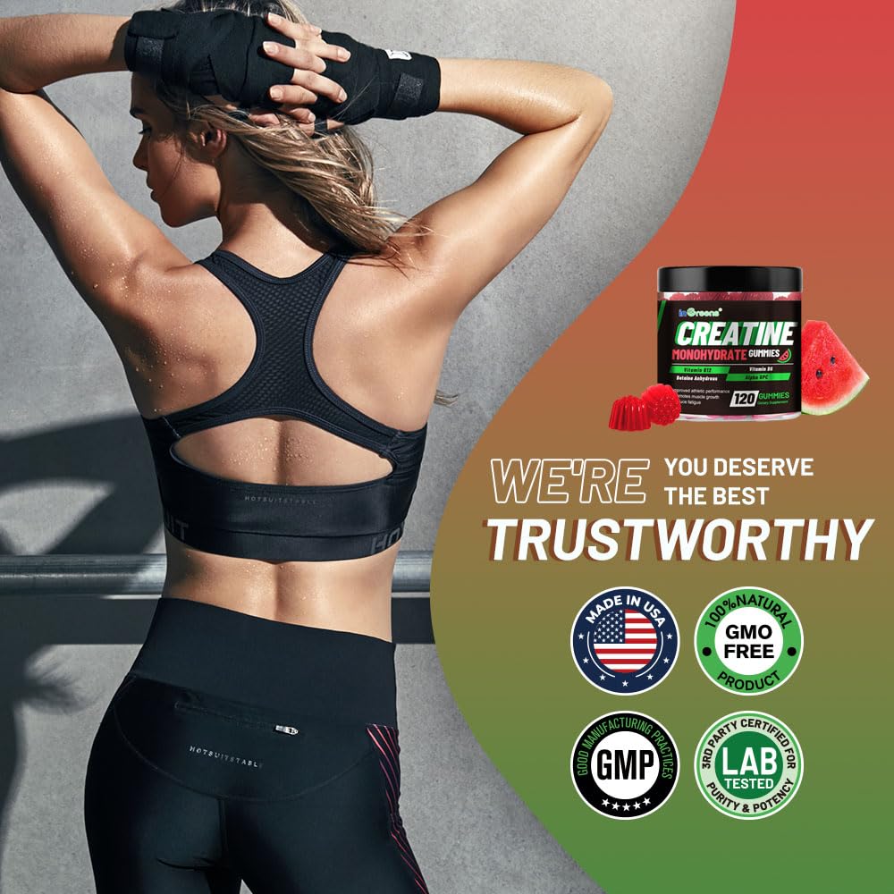 four gummies serving delivering six grams of creatine monohydrate