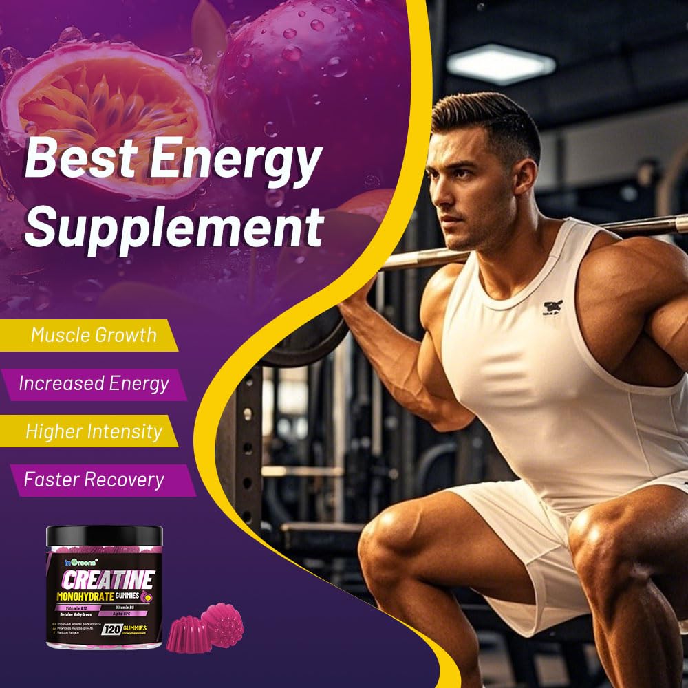 taking inGreens Creatine Monohydrate Gummies before a workout for quick energy