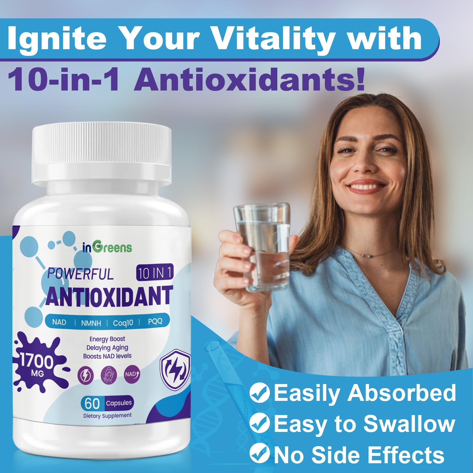 inGreens ingredients glow featuring acai berry and pomegranate extracts.