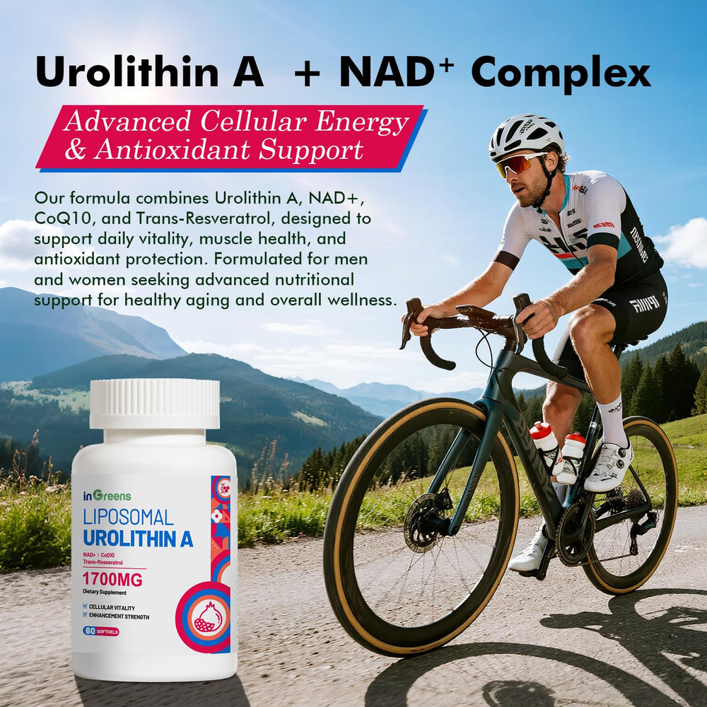inGreens Urolithin A gluten-free icon on label.
