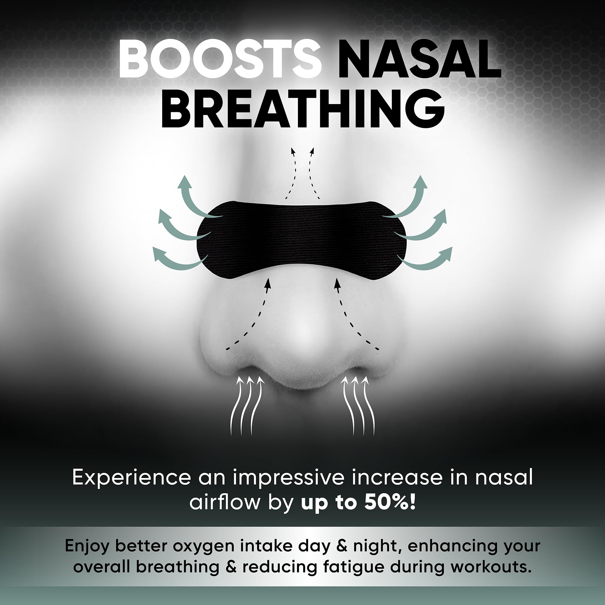 INHALEZ Nasal Strips feature extra strength adhesive for secure hold.