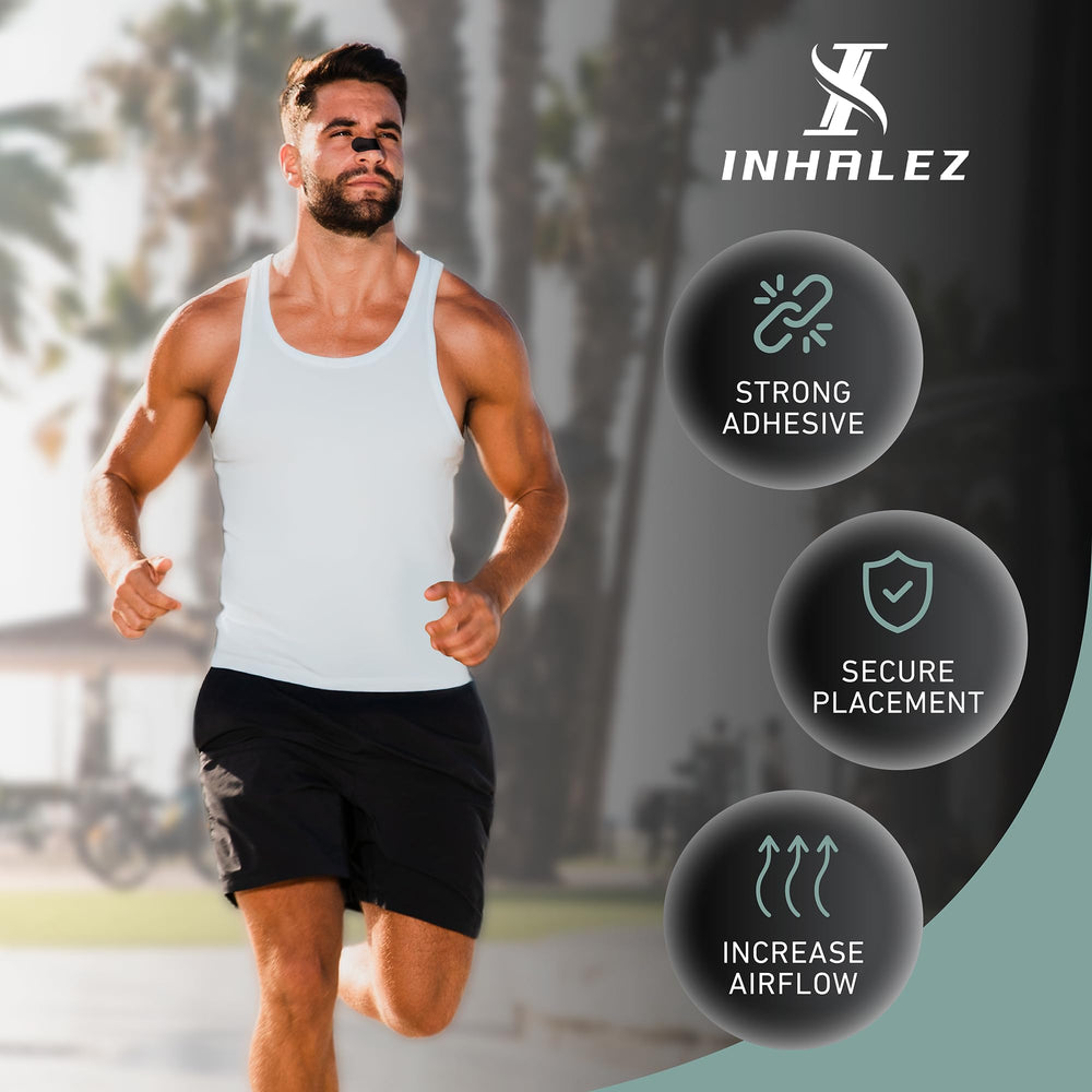 INHALEZ Nasal Strips at night promote restful sleep and quieter snoring.
