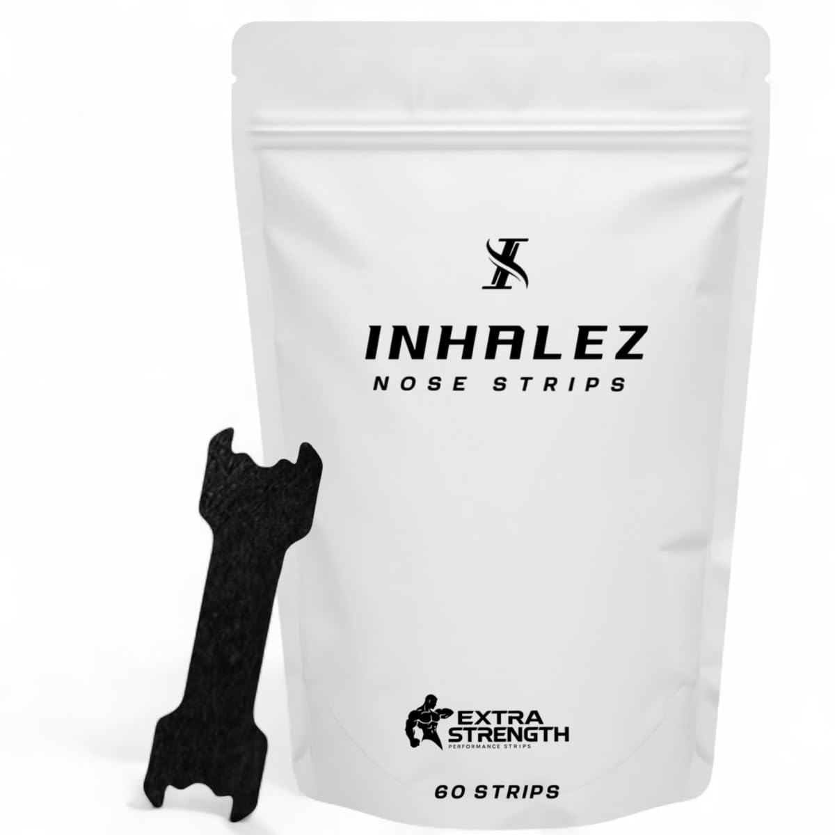 INHALEZ Nasal Strips open nostrils for easier breathing during activity.