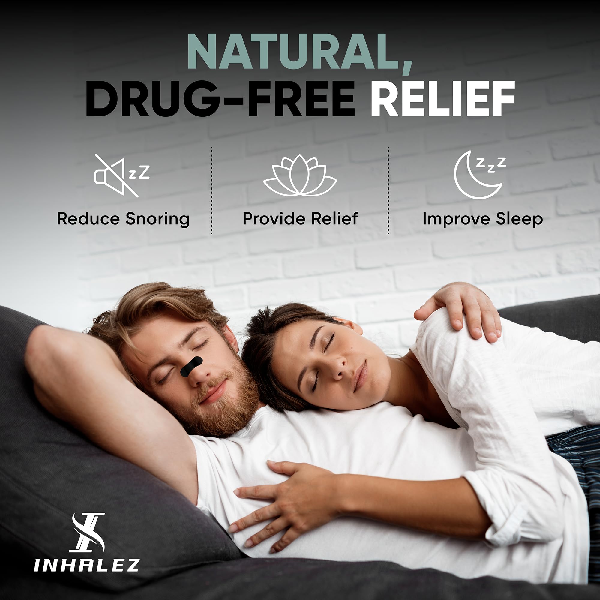 INHALEZ Nasal Strips with oil and sweat proof adhesive.