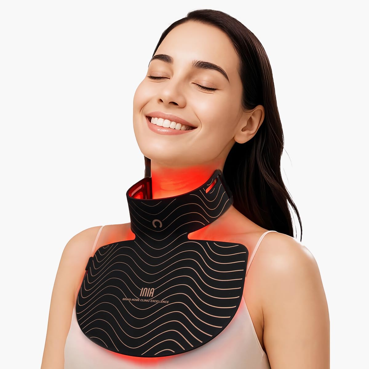 INIA Neck & Chest device provides full-neck coverage for a smoother, more even complexion.