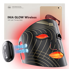INIA red light therapy mask front view for at-home facial rejuvenation and convenience