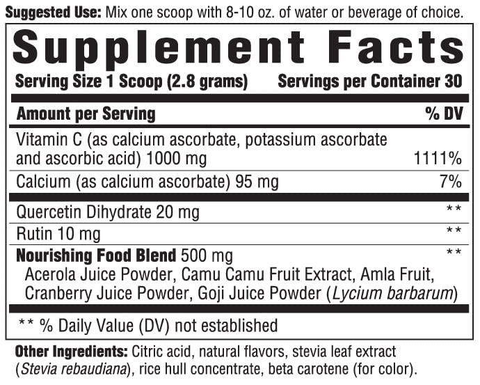 Innate Response Formulas C Complete Powder scoop-dispense highlights simple measurement for antioxidant intake