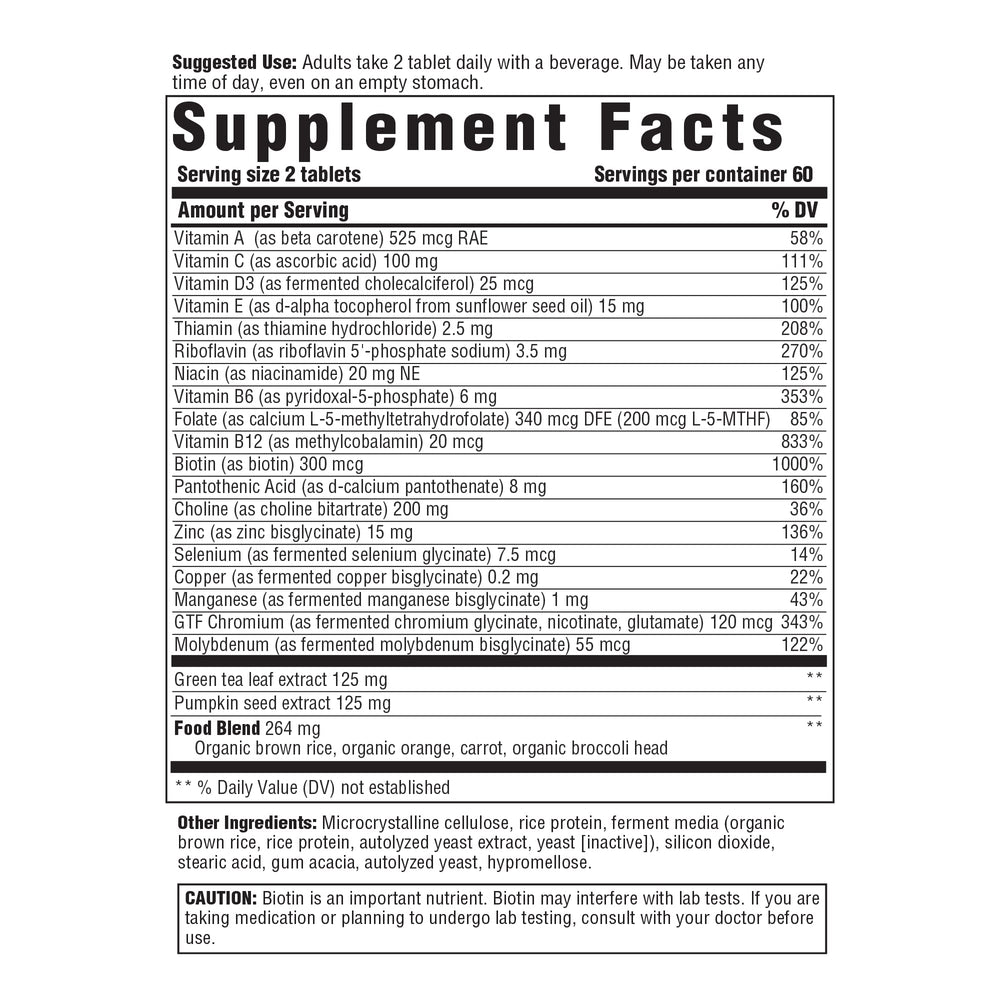 Innate Response Formulas Men’s 55+ multivitamin bottle back showing key ingredients