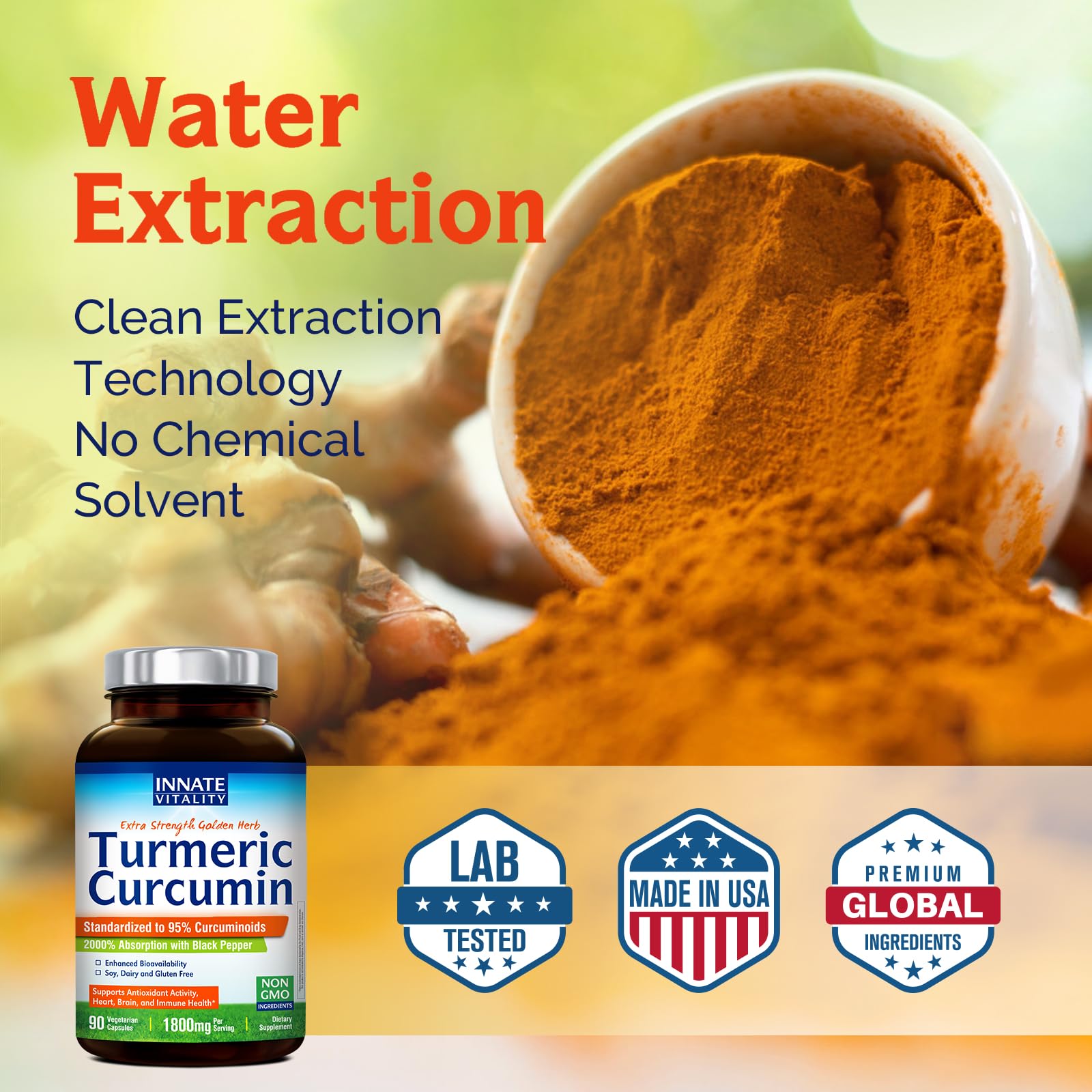 Innate Vitality black pepper extract bottle emphasizing piperine for absorption.