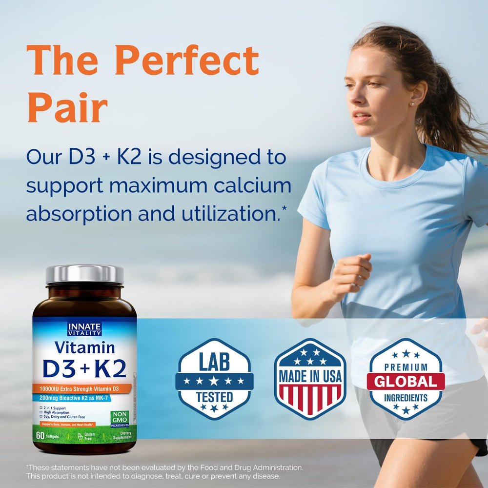 Innate Vitality D3 K2 box emphasizes non-GMO gluten-free US-made quality