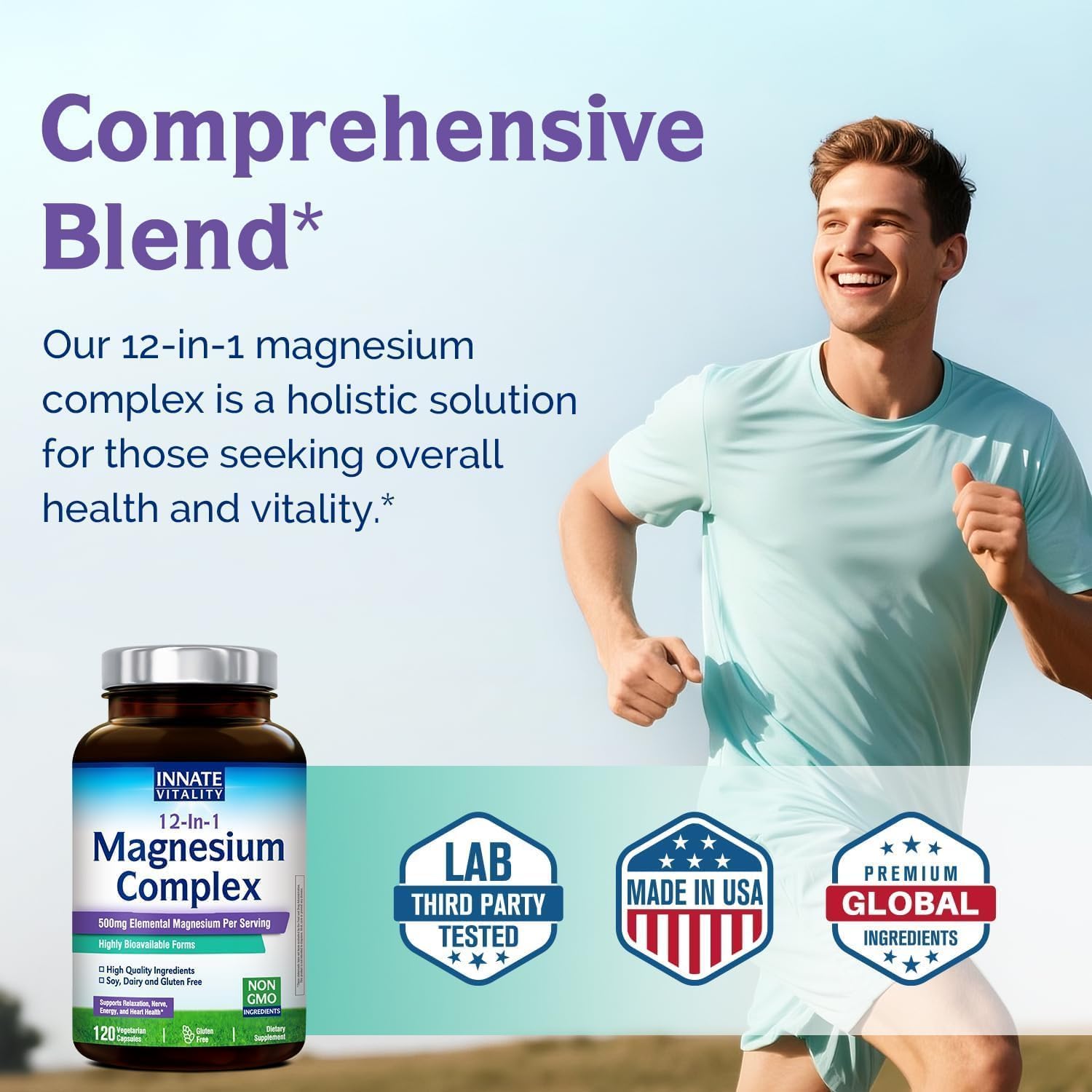 Innate Vitality 12in1 night-use scene suggests winding down with magnesium
