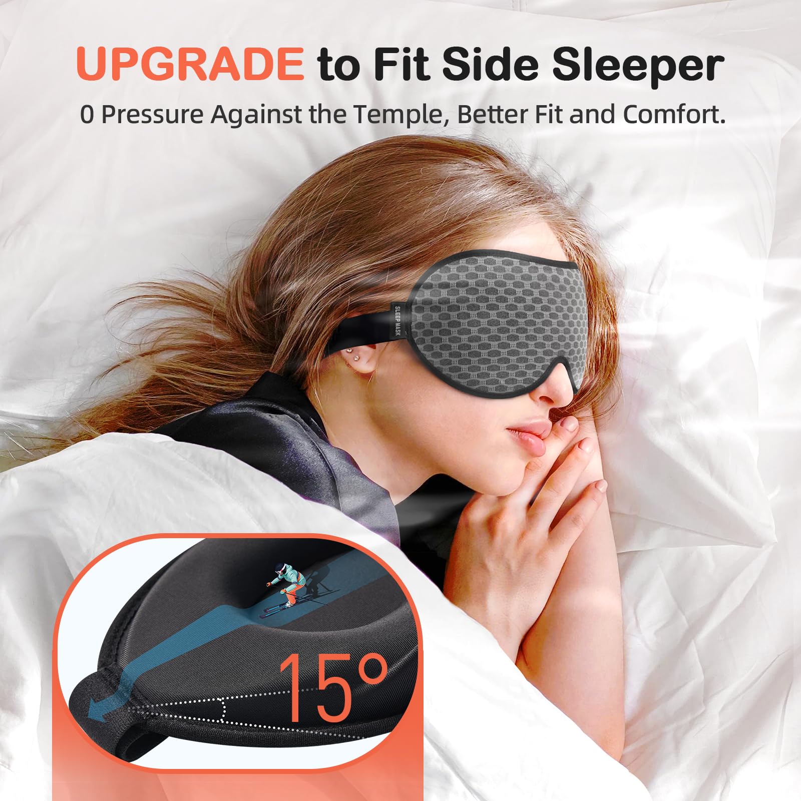 INNELO light blocking sleep mask with nose bridge for full darkness