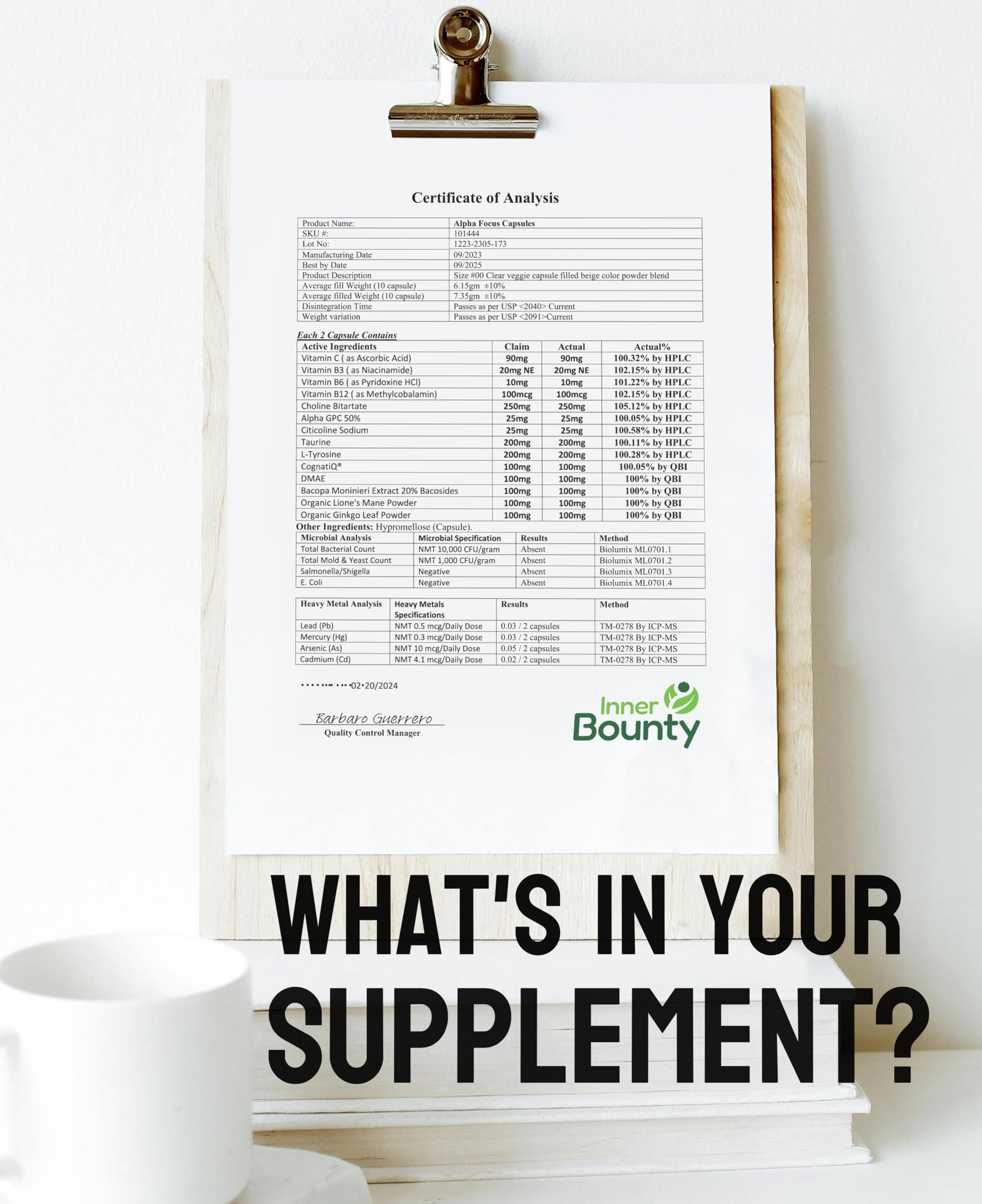 Packaging display of Inner Bounty Focus on a shelf