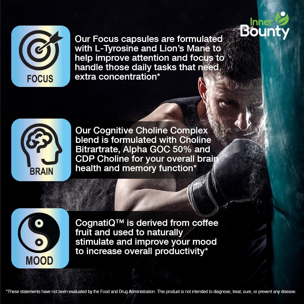 Inner Bounty Focus product banner suggesting a ready-to-use daily supplement
