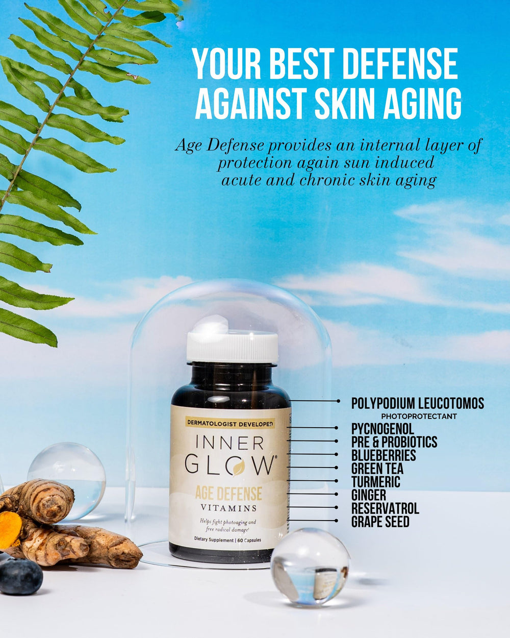 Inner Glow Age Defense made-in-USA badge visible on packaging.