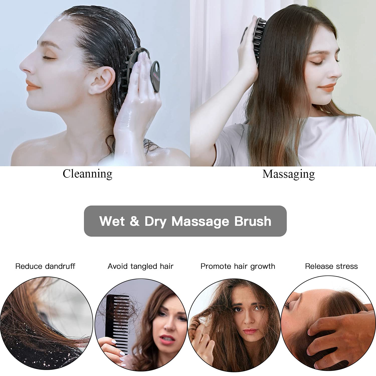 INNERNEED scalp massager brush compact size fits palm for easy grip.