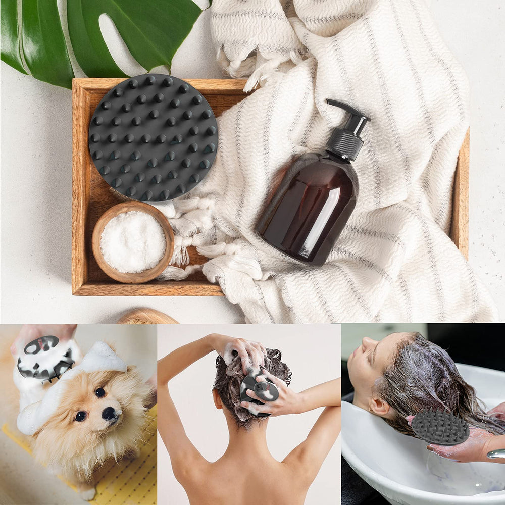 INNERNEED scalp massager brush features hang hole for quick drying.