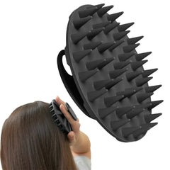 INNERNEED scalp massager brush held in hand for deep cleansing and soothing scalp.