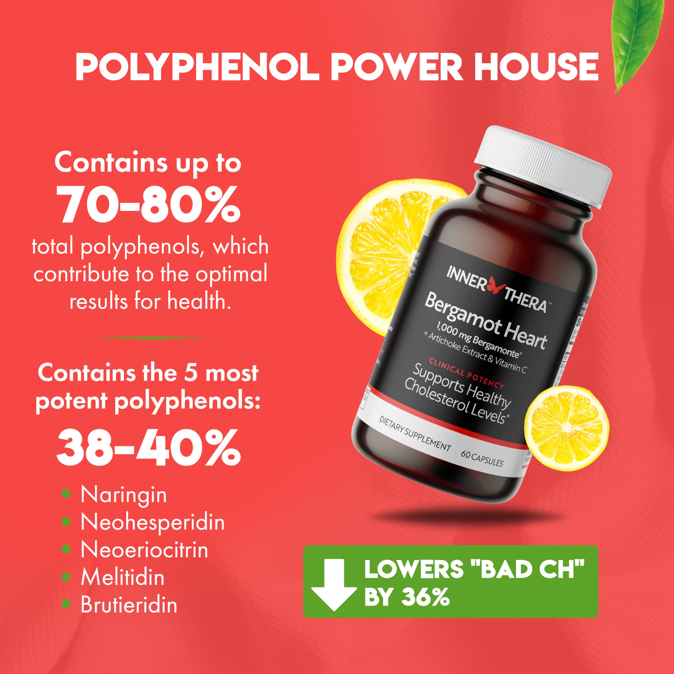 INNERTHERA Bergamot Heart clinical studies graphic reinforcing evidence-backed heart support